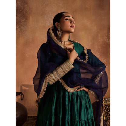 Roze Sahiba Green Anarkali with Churidar & Dupatta (Set of 3)