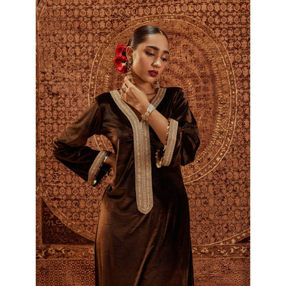 Roze Nargis Brown Kurta & Palazzo (Set of 2)