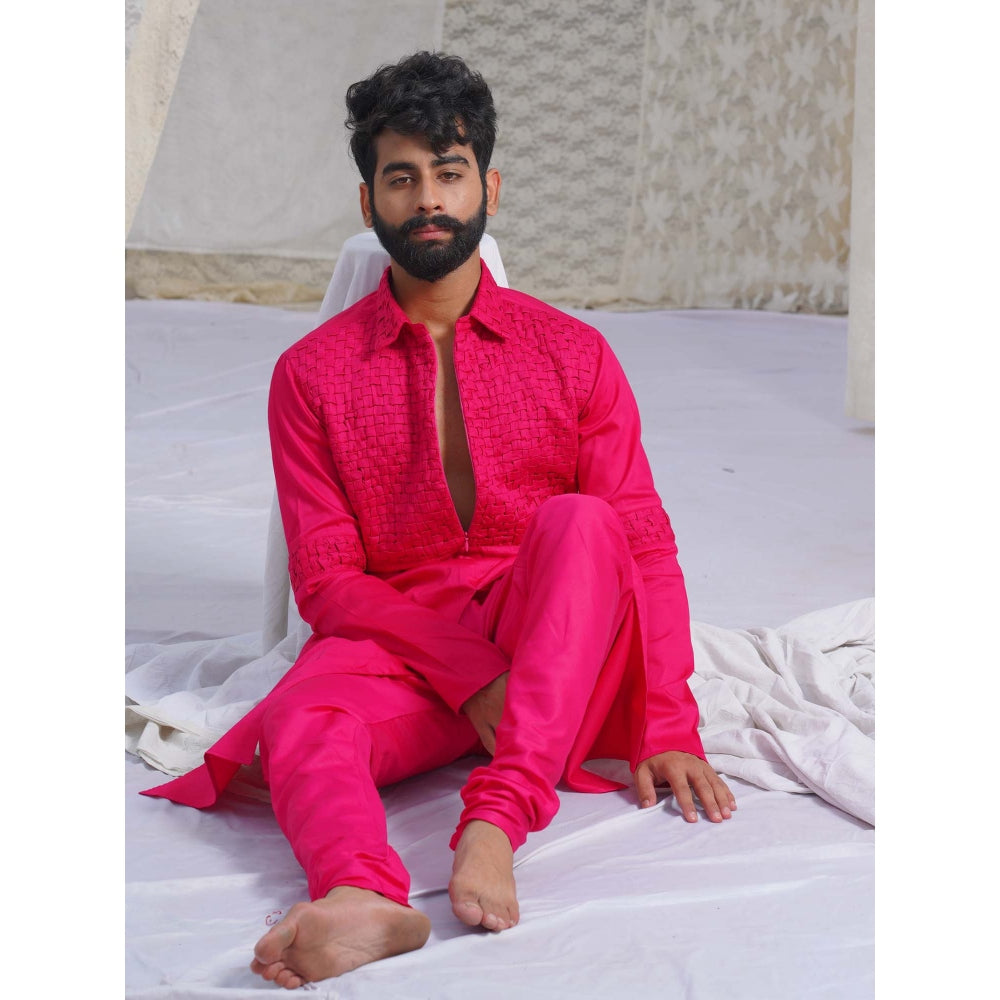 Runit Gupta Bold PinkKurta (Set of 2)