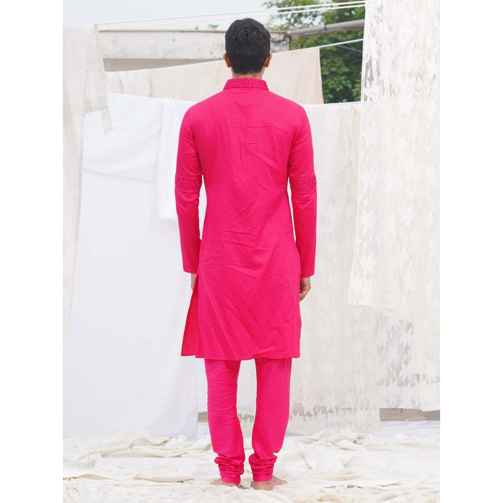 Runit Gupta Bold PinkKurta (Set of 2)