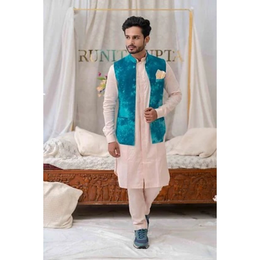 Runit Gupta Blushed Pink Solid Kurta with Pyjama (Set of 2)