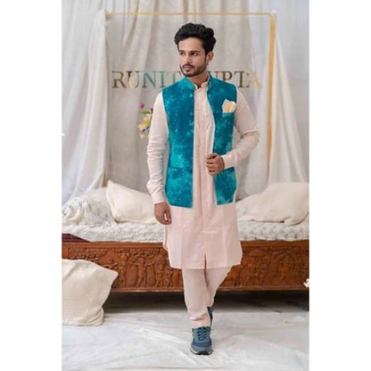 Runit Gupta Blushed Pink Solid Kurta with Pyjama (Set of 2)