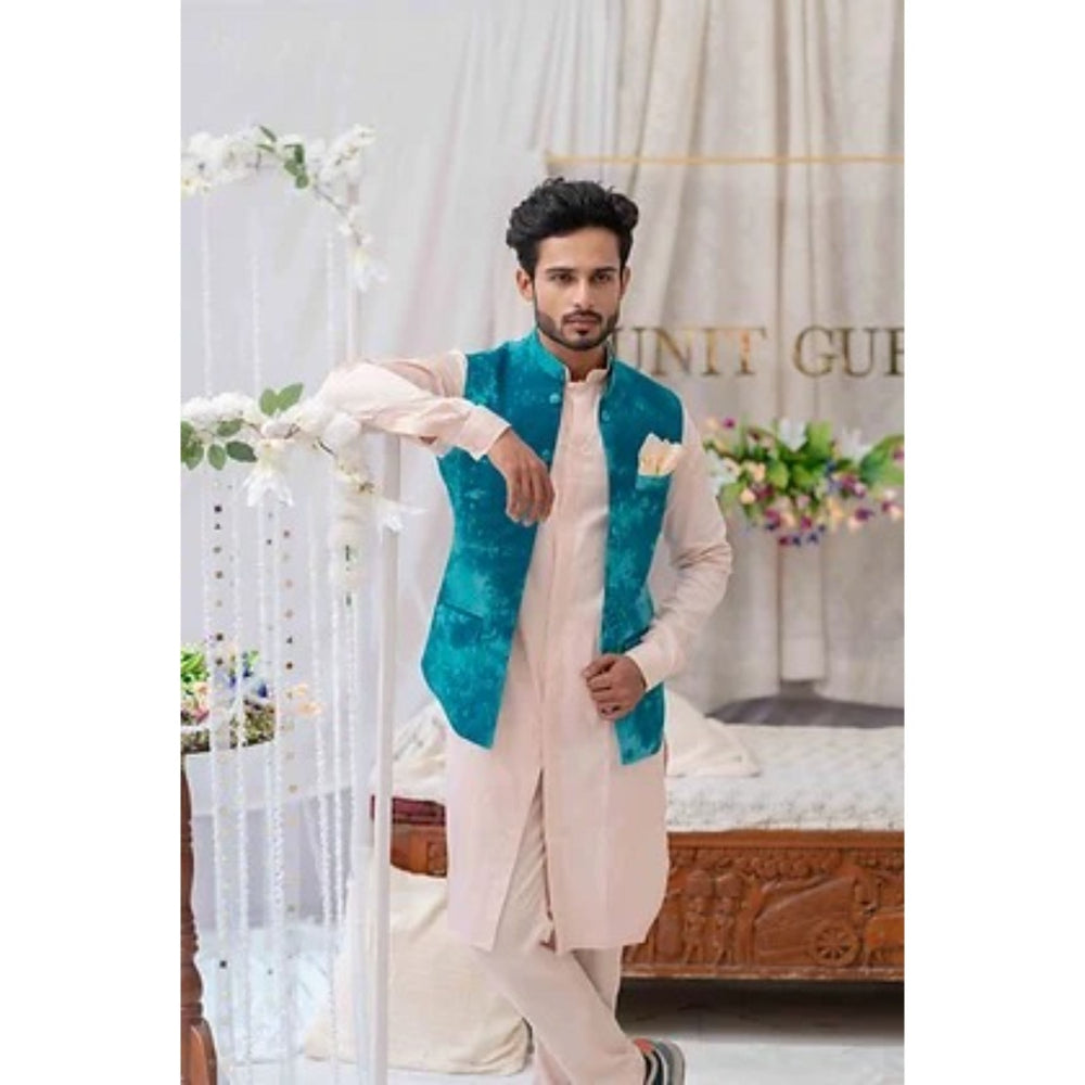 Runit Gupta Blushed Pink Solid Kurta with Pyjama (Set of 2)