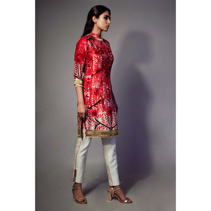 Saksham & Neharicka Multi-Color Embellished Kurta In Chanderi (Set of 2)