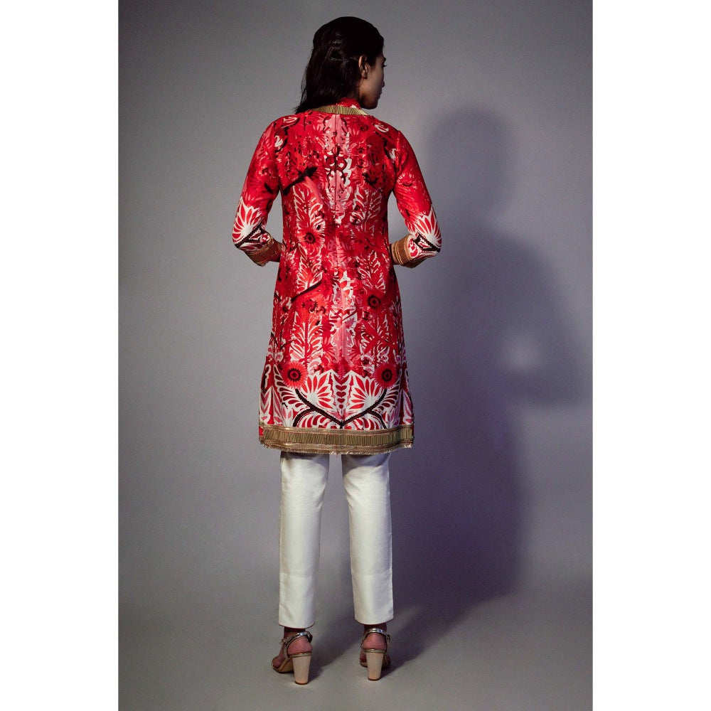 Saksham & Neharicka Multi-Color Embellished Kurta In Chanderi (Set of 2)