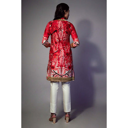 Saksham & Neharicka Multi-Color Embellished Kurta In Chanderi (Set of 2)