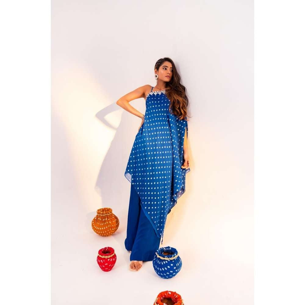 Silky Bindra One Shoulder Asymmetrical Tunic And Straight Pant (Set of 2)