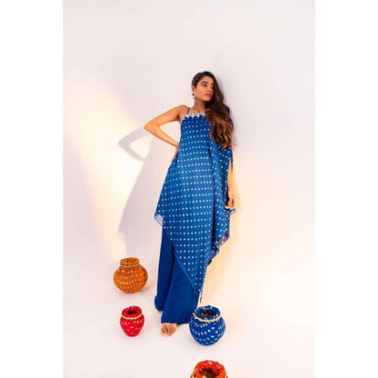 Silky Bindra One Shoulder Asymmetrical Tunic And Straight Pant (Set of 2)