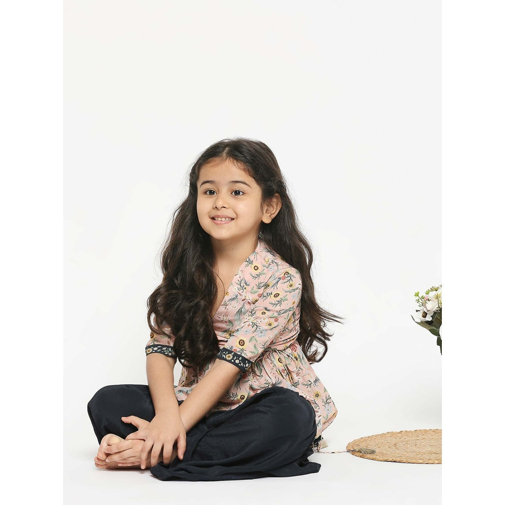 Soup by Sougat Paul Floral Printed Overlap Top Paired With Sharara Pants