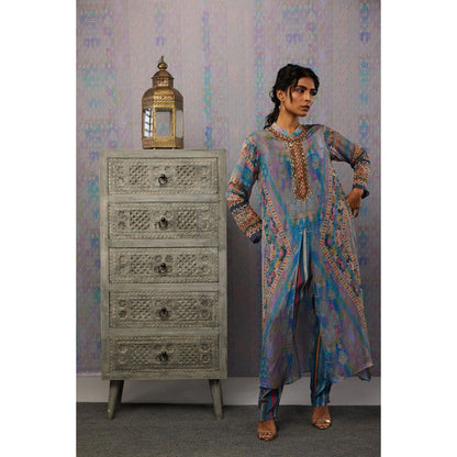 Soup by Sougat Paul Multi Ikaya Printed & Embroidered Kurta (Set of 2)