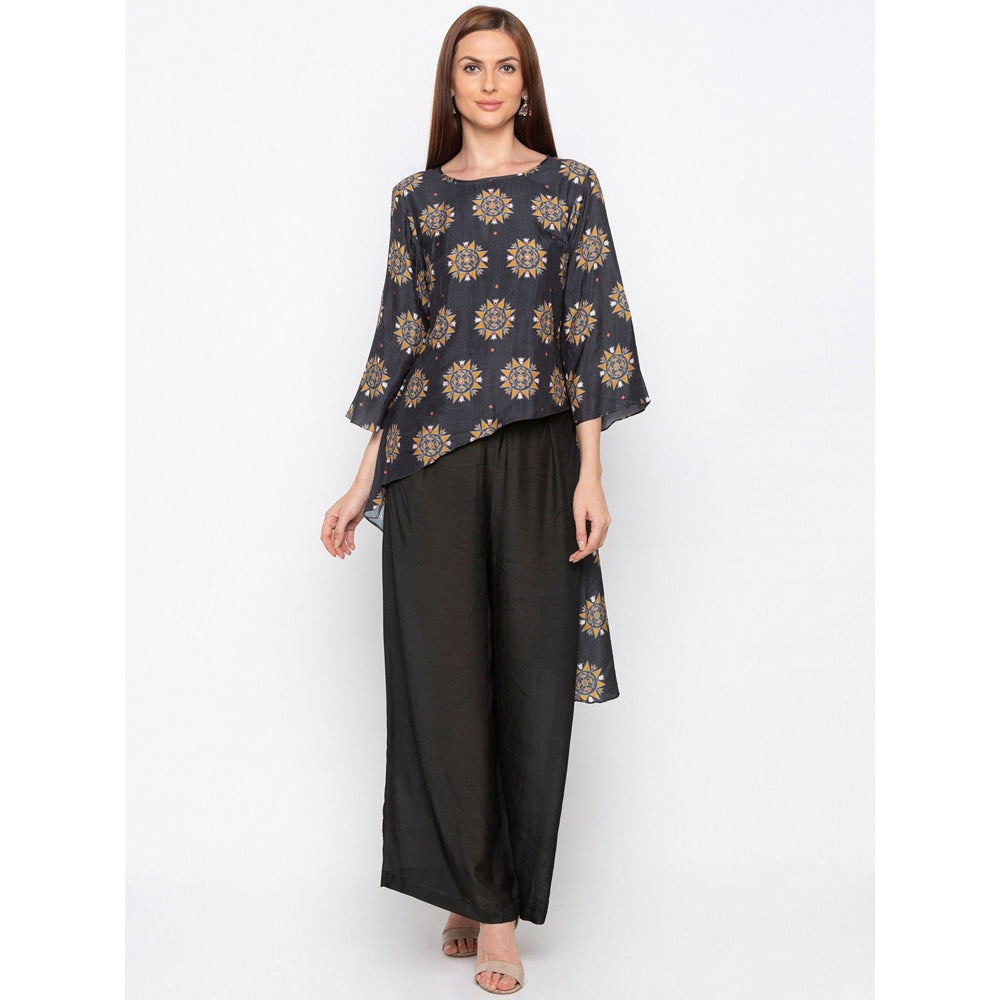 Soup by Sougat Paul Grey Asymmetric Kurta With Pants - Customisable (Set of 2)