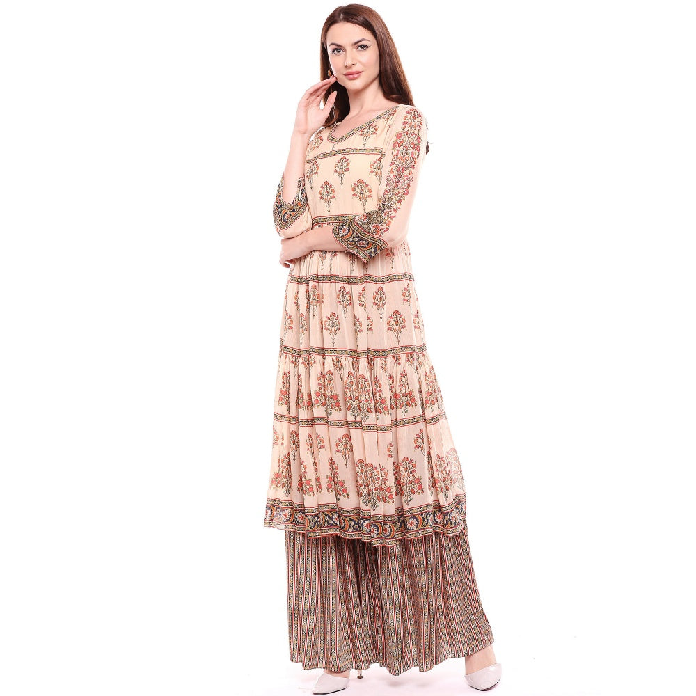 Soup by Sougat Paul Peach Kurta With Palazzo - Customisable (Set of 2)