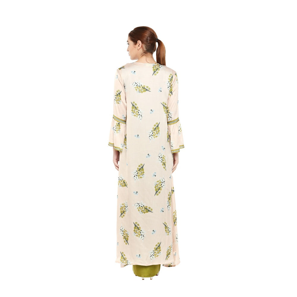 Soup by Sougat Paul Crop Top And Drape Skirt With Long Jacket - Customisable (Set of 3)