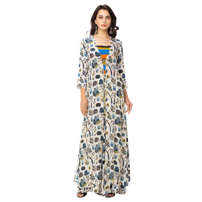 Soup by Sougat Paul Off White Printed Jumpsuit And Jacket (Set of 2)