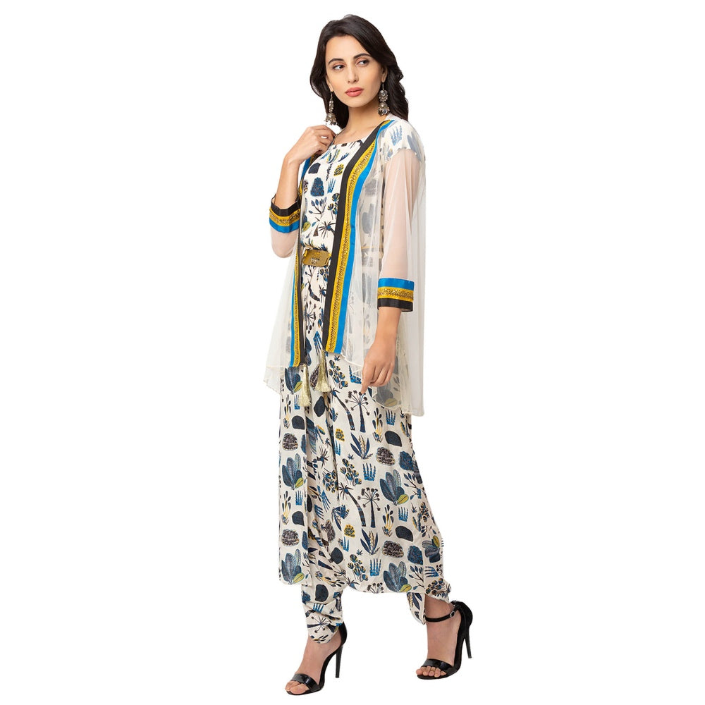 Soup by Sougat Paul Off White Printed Jumpsuit And Jacket (Set of 2)