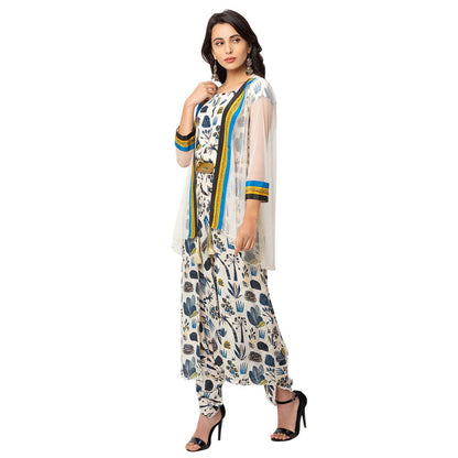 Soup by Sougat Paul Off White Printed Jumpsuit And Jacket (Set of 2)