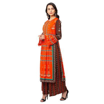 Soup by Sougat Paul Coffee Printed Kurta And Pants (Set of 2)