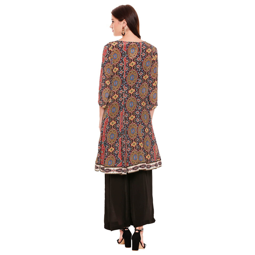 Soup by Sougat Paul Black Printed Palazzo With Top (Set of 2)