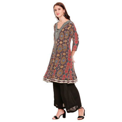 Soup by Sougat Paul Black Printed Palazzo With Top (Set of 2)