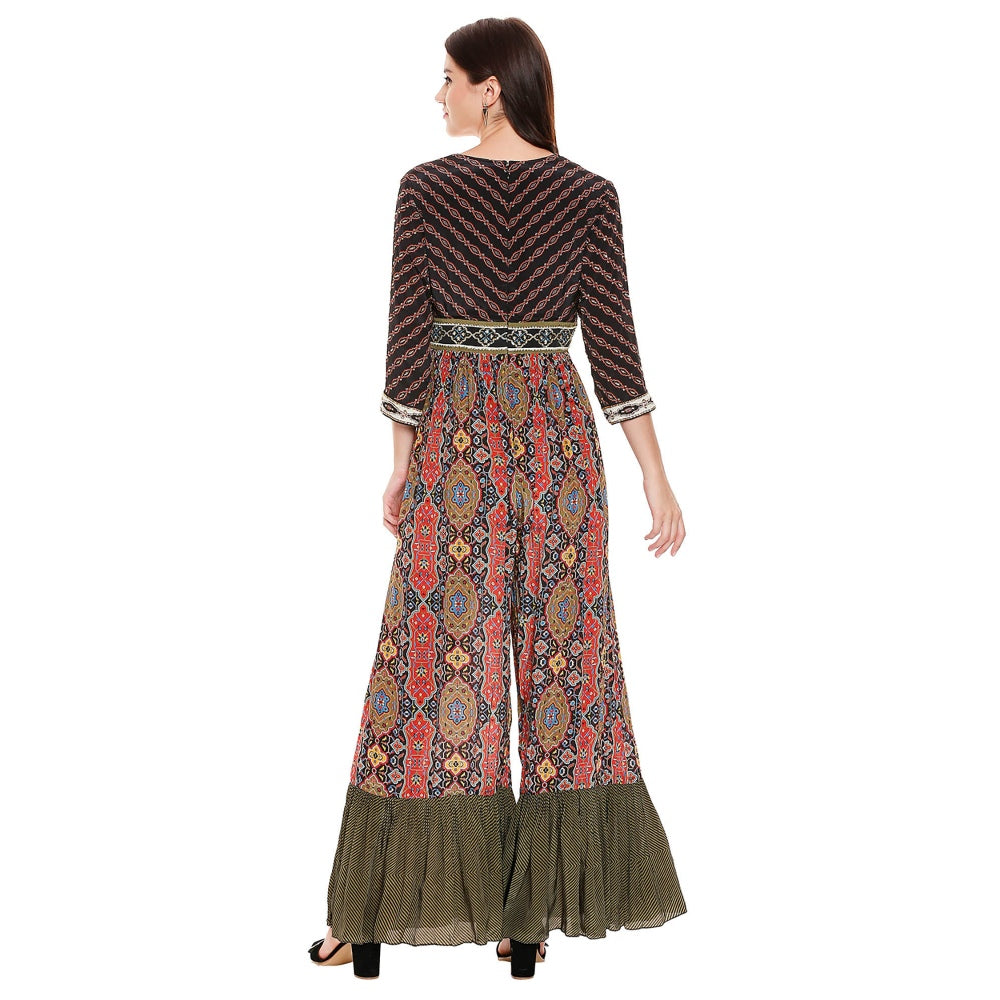 Soup by Sougat Paul Black Printed Jumpsuit