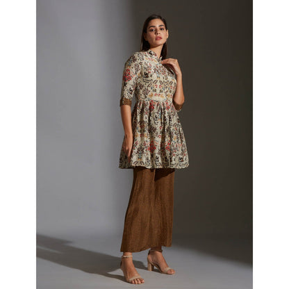Soup By Sougat Paul Peplum Printed Top Paired With Printed Pants (Set of 2)