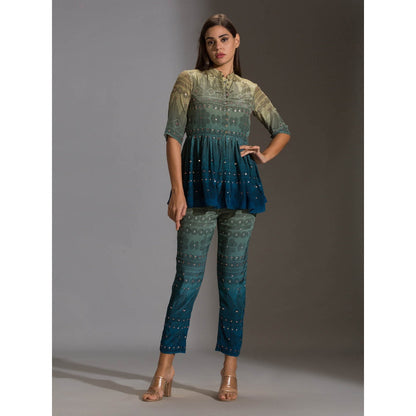 Soup By Sougat Paul Peplum Printed Top Paired With Printed Pants (Set of 2)