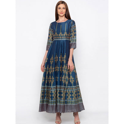 Soup by Sougat Paul Teal Printed Maxi Dress - Customisable