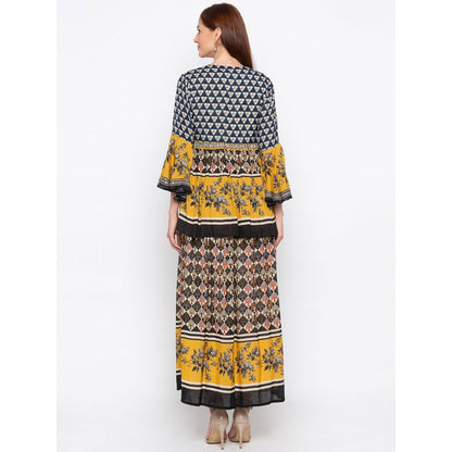 Soup by Sougat Paul Multicolor Printed Dress With Jacket - Customisable (Set of 2)