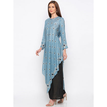 Soup by Sougat Paul Blue Printed Kurta With Palazzo (Set of 2)