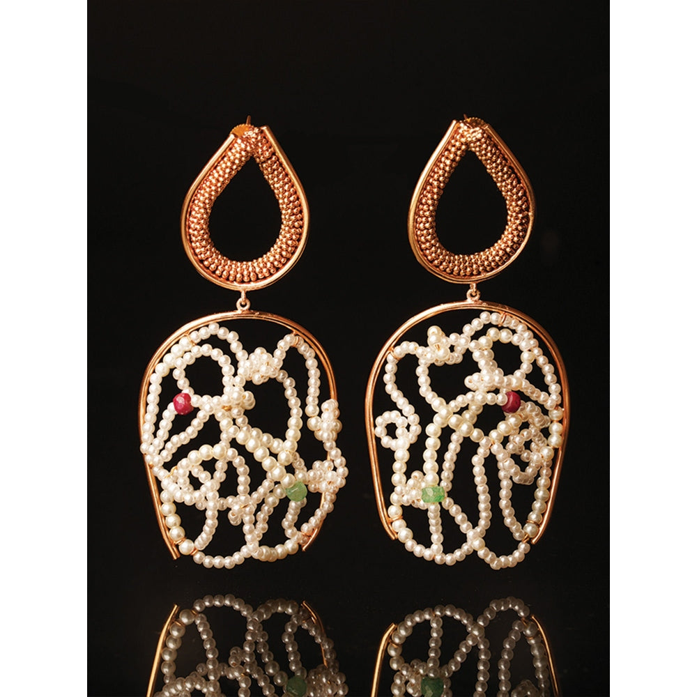 Suhani Pittie Pearl Cloud Gold Plated Earrings