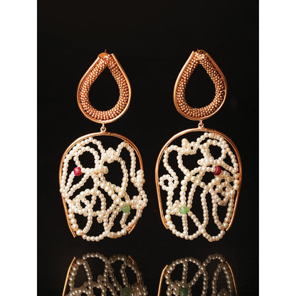 Suhani Pittie Pearl Cloud Gold Plated Earrings