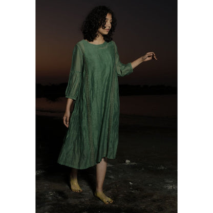 Tatwa Designs Bottle Green Maxi Dress (Set of 2)