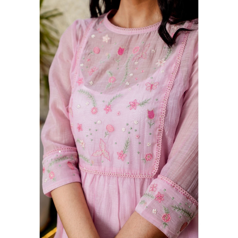 Tatwa Designs Pink Marine Life Kurta (Set of 3)