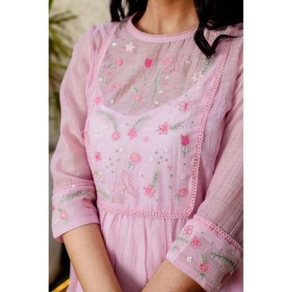 Tatwa Designs Pink Marine Life Kurta (Set of 3)