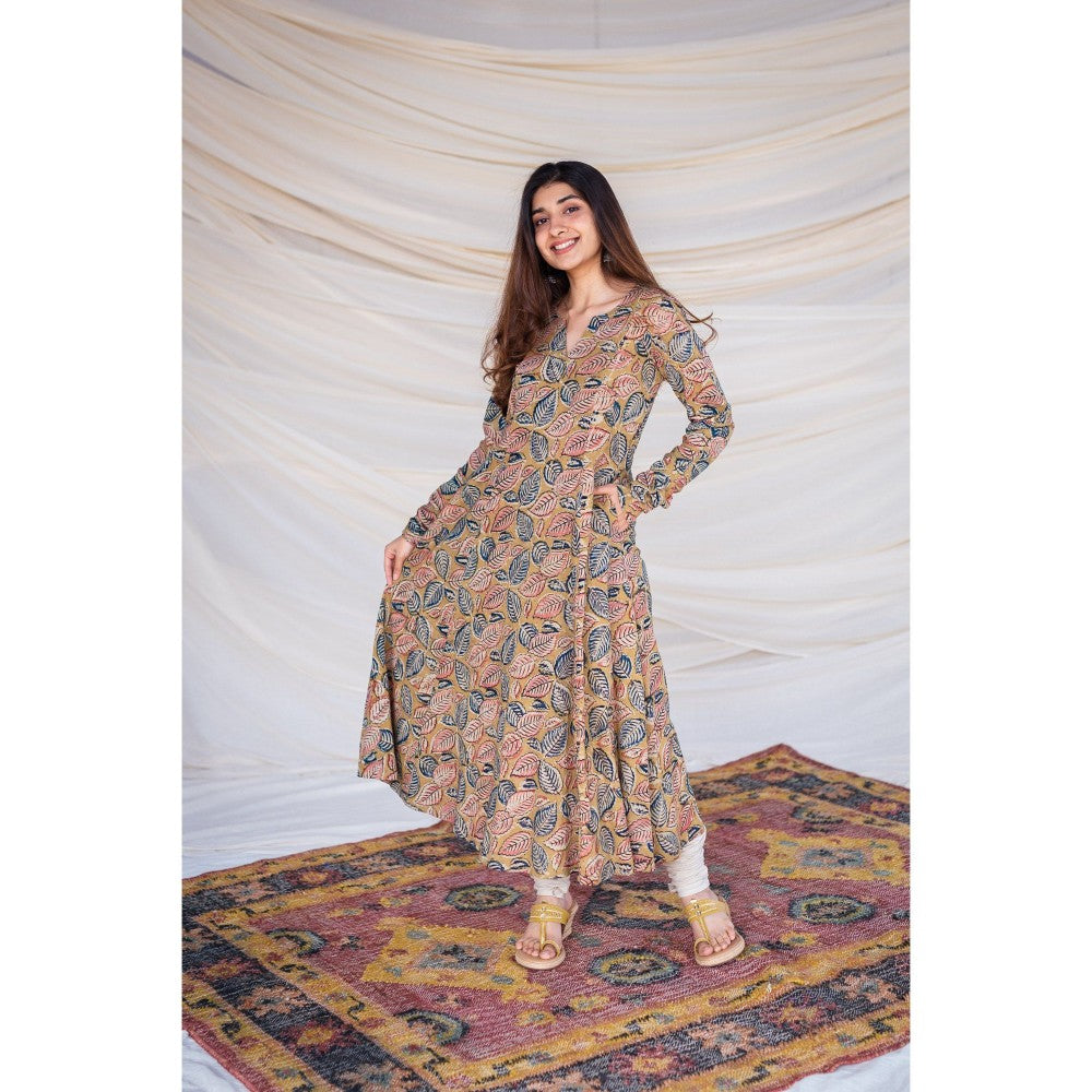 The Indian Ethnic Co. Kalamkari Cotton Yellow Kurta