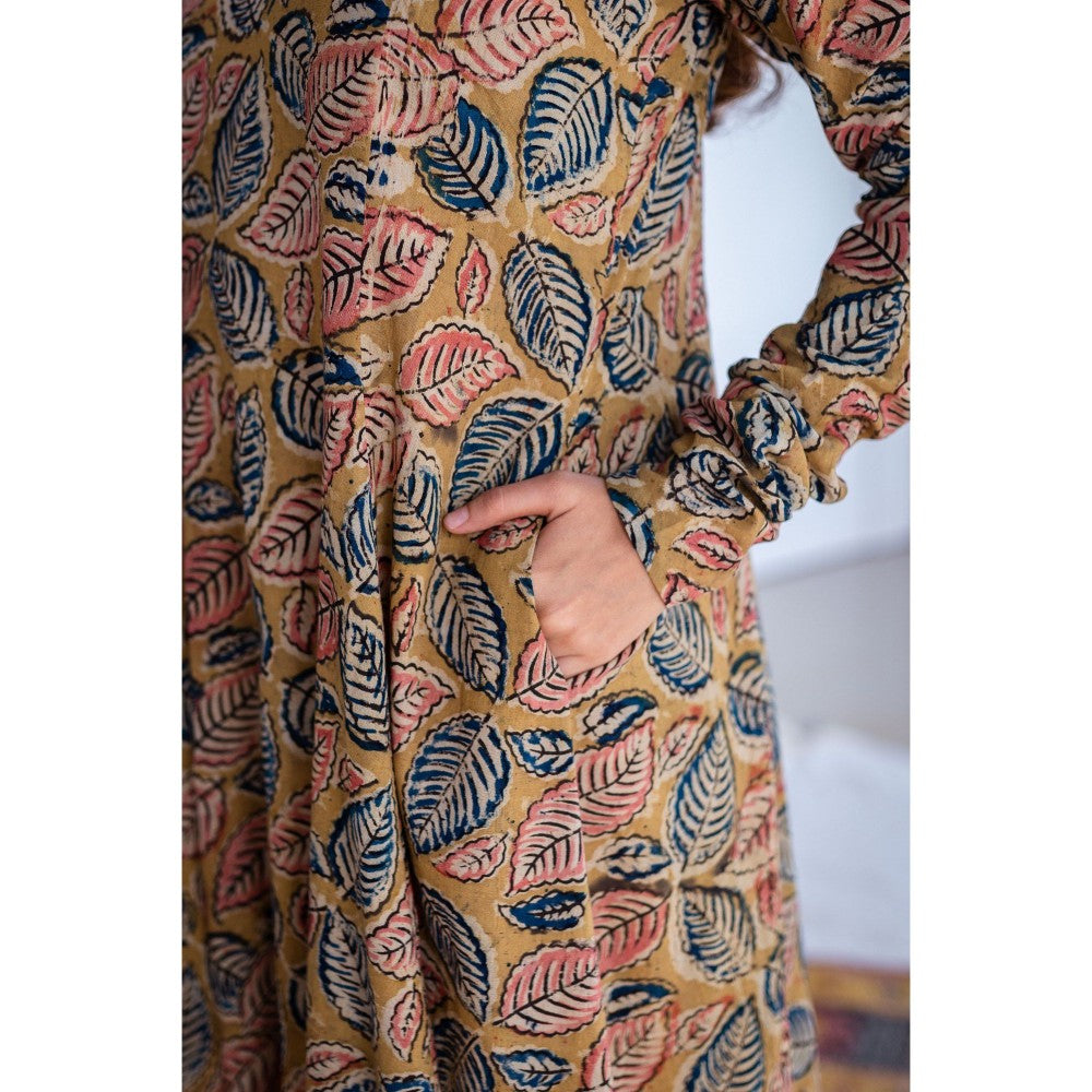 The Indian Ethnic Co. Kalamkari Cotton Yellow Kurta