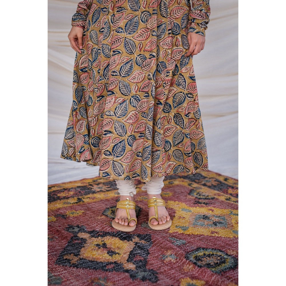 The Indian Ethnic Co. Kalamkari Cotton Yellow Kurta