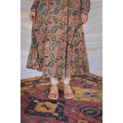 The Indian Ethnic Co. Kalamkari Cotton Yellow Kurta