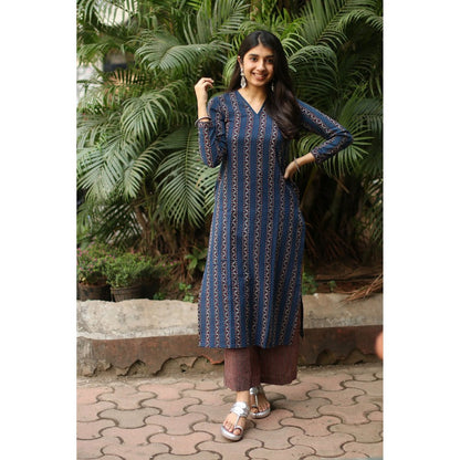 The Indian Ethnic Co. Ajrakh Checks Brown Palazzo