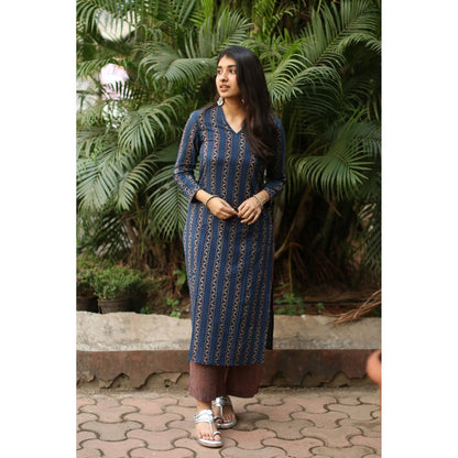 The Indian Ethnic Co. Ajrakh Checks Brown Palazzo