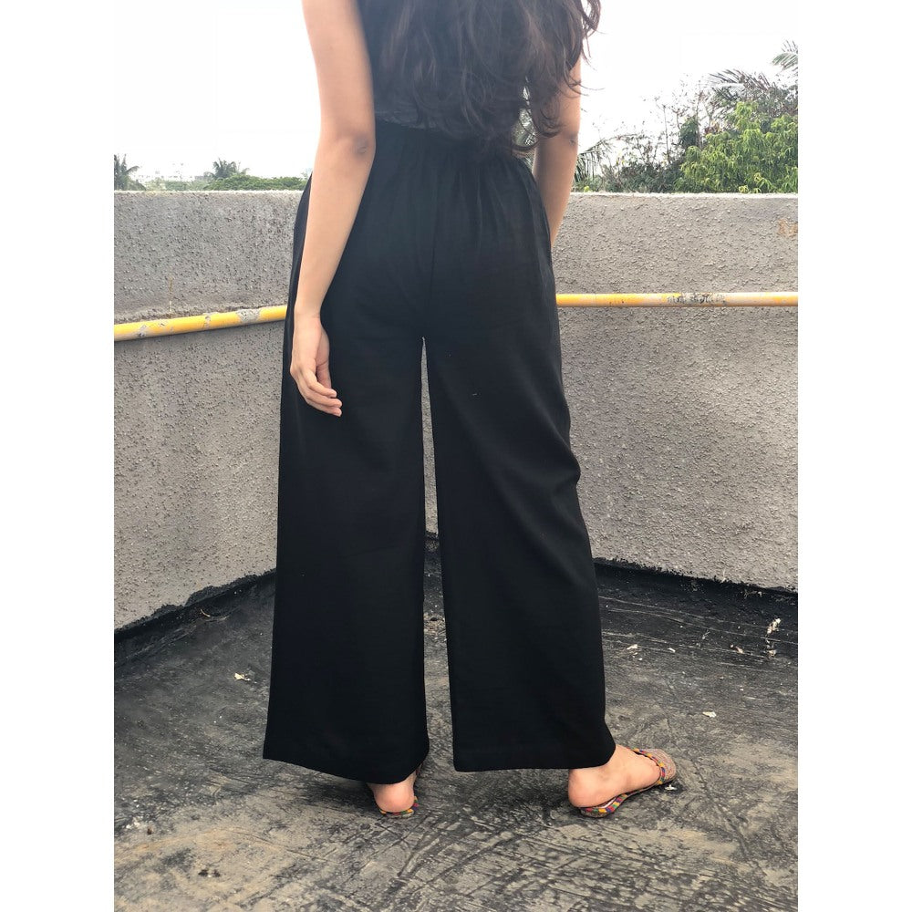 The Indian Ethnic Co. Black Kala Cotton Palazzo