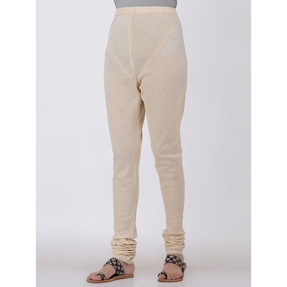 The Indian Ethnic Co. Ivory Elasticated Organic Kala Cotton Churidar
