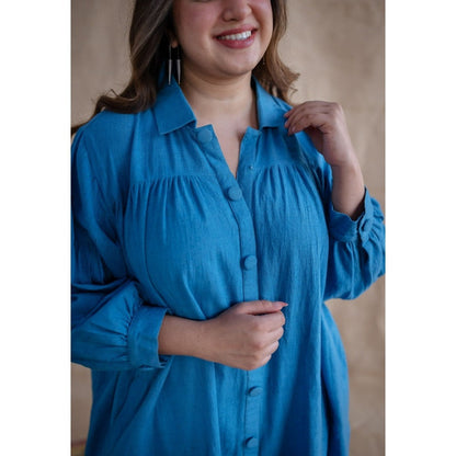The Indian Ethnic Co. Tieco Dyeverse - Blue Kala Cotton Co-Ords (Set of 2)