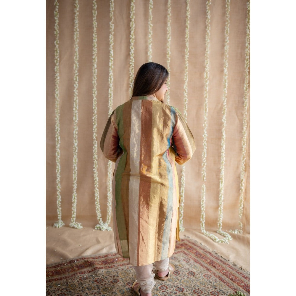 The Indian Ethnic Co. Afsara Tissue Jhabba Kali Kurta