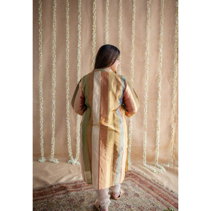 The Indian Ethnic Co. Afsara Tissue Jhabba Kali Kurta