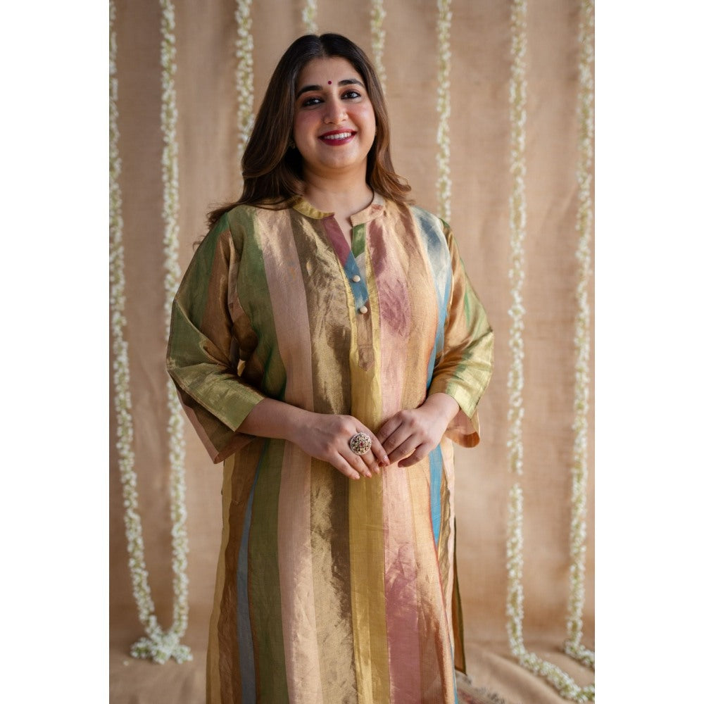 The Indian Ethnic Co. Afsara Tissue Jhabba Kali Kurta