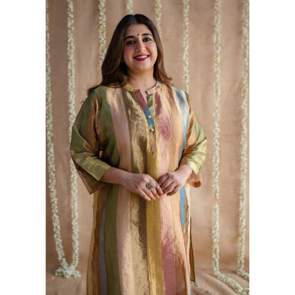 The Indian Ethnic Co. Afsara Tissue Jhabba Kali Kurta
