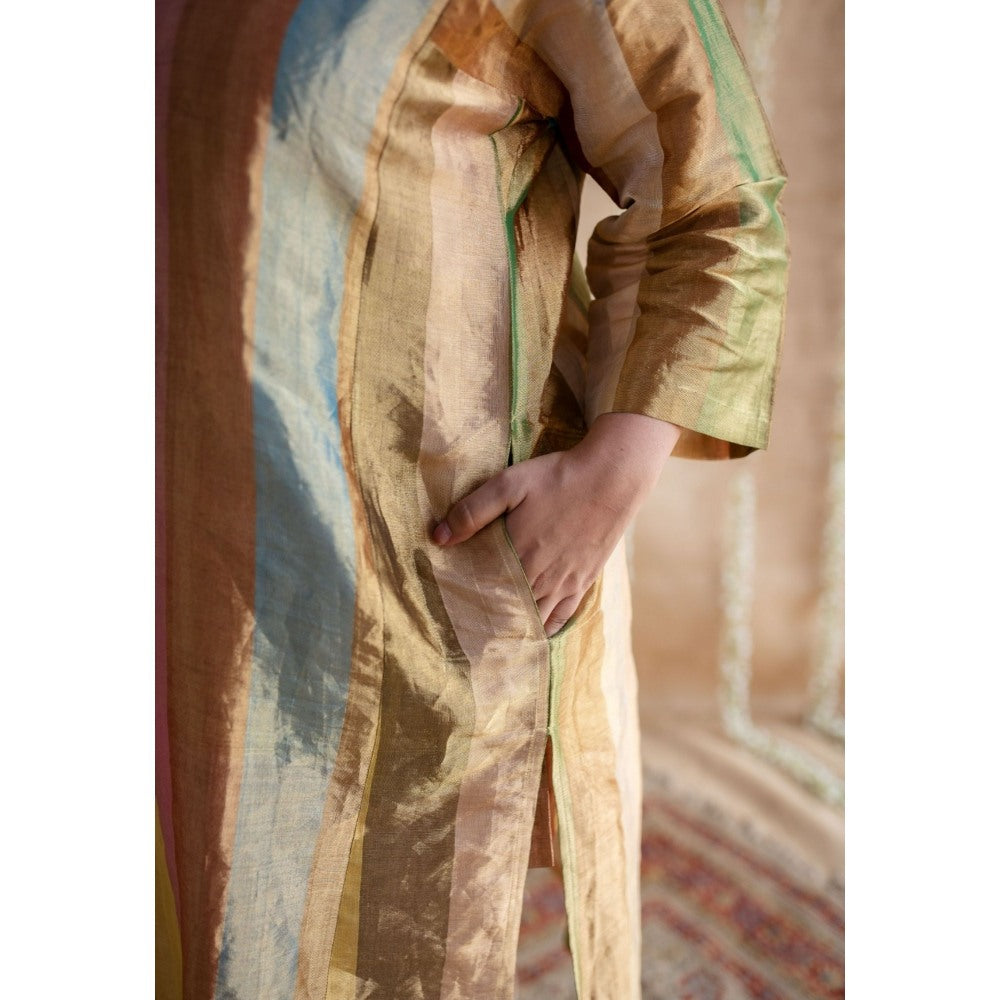 The Indian Ethnic Co. Afsara Tissue Jhabba Kali Kurta