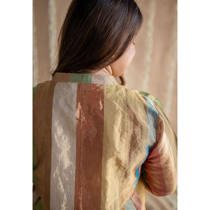 The Indian Ethnic Co. Afsara Tissue Jhabba Kali Kurta