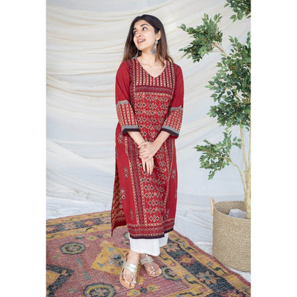 The Indian Ethnic Co. Madder Ajrakh Cotton Kurta
